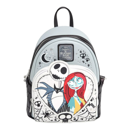 Loungefly Disney The Nightmare Before Christmas Jack & Sally Heart Mini Backpack