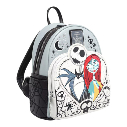 Loungefly Disney The Nightmare Before Christmas Jack & Sally Heart Mini Backpack