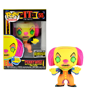Funko Pop! vinyl figure of Pennywise with arms out, with packaging on a white background