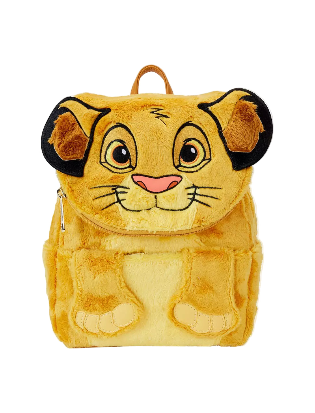 Front view Simba Flocked Mini Backpack a white background