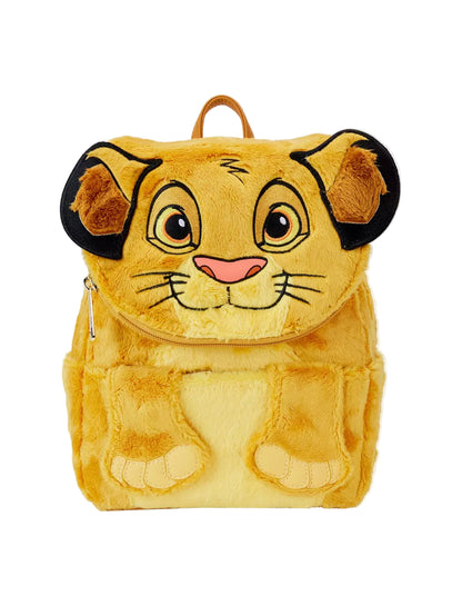 Front view Simba Flocked Mini Backpack a white background