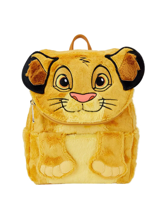Front view Simba Flocked Mini Backpack a white background