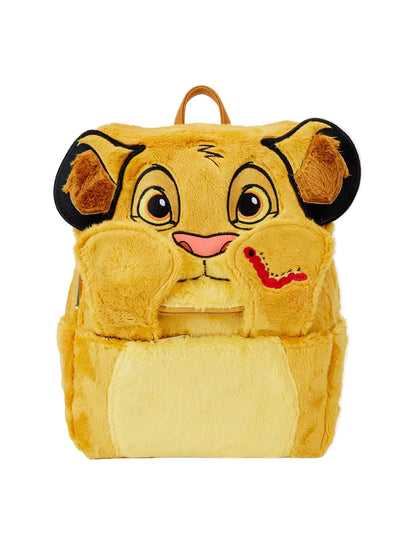 Front view Simba Flocked Mini Backpack on a white background