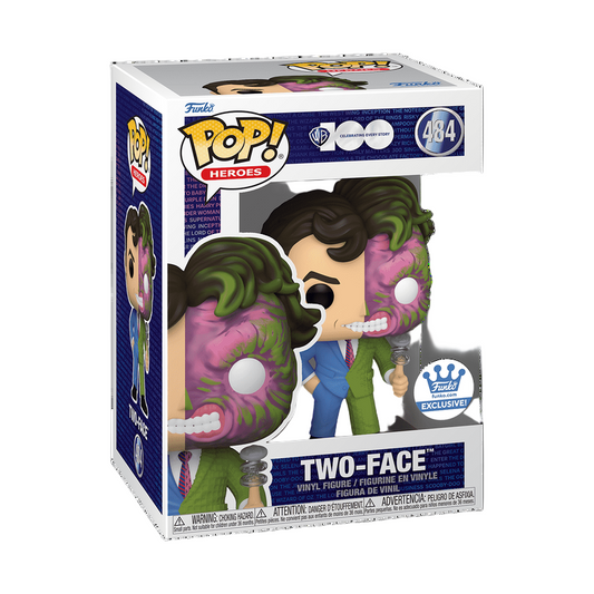 Funko Pop! Two-Face vinyl figure packaging on a white background