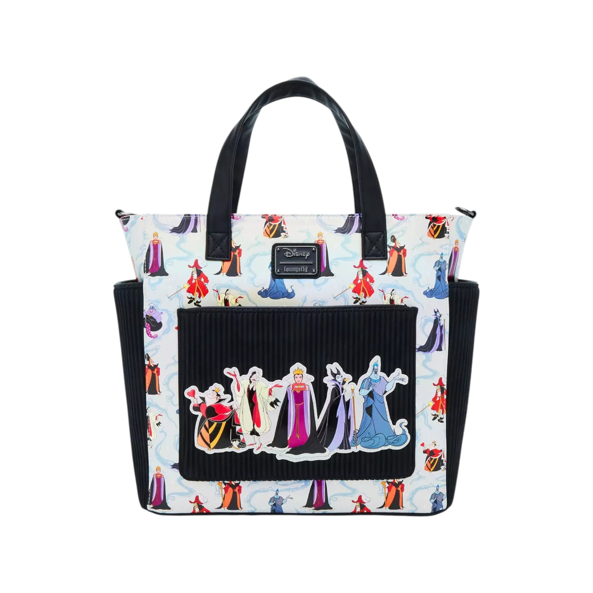 Tote bag with Disney villains design on a white background